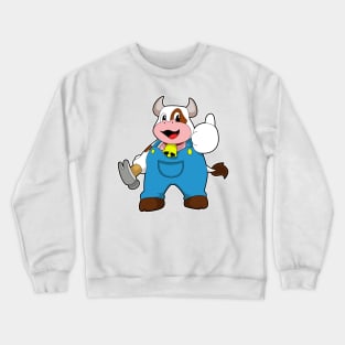 Cow as Craftsman with Hammer Crewneck Sweatshirt